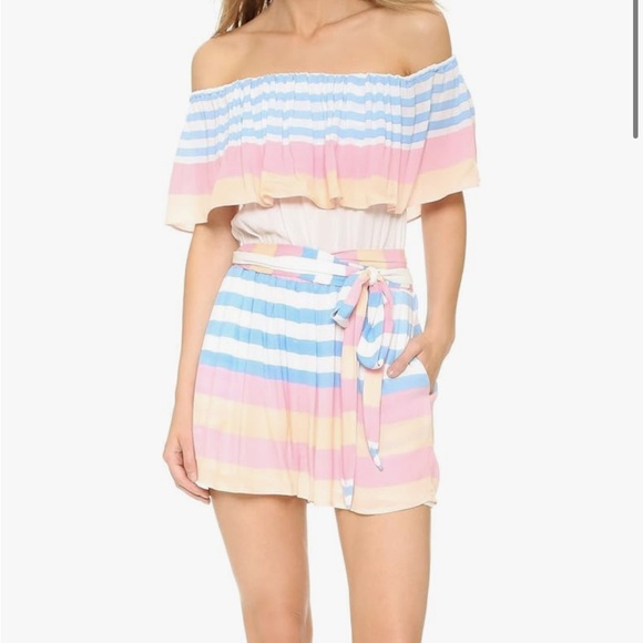 Mara Hoffman Pastel Stripe Off-Shoulder Dress - Picture 7 of 14